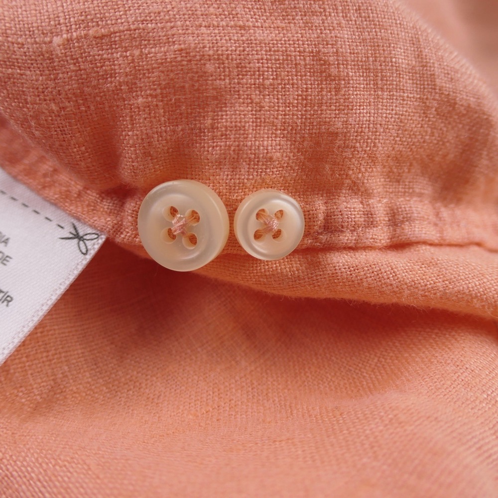 Ralph Lauren Shirt Mens Large Orange Lighthouse Print Linen Short Sleeve Classic - Picture 8 of 12